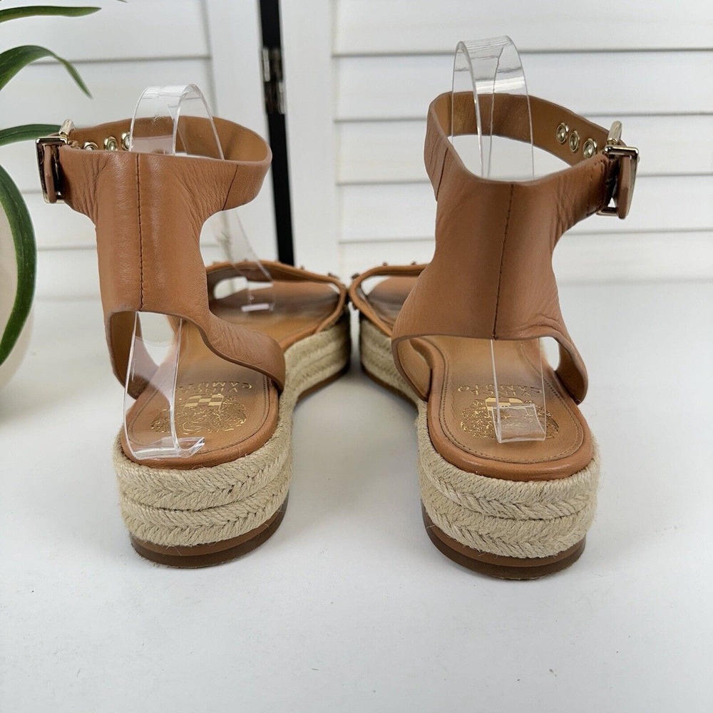 Vince Camuto Kathalia Flatform Sandal Gold Copper Sequin Espadrille Shoe Size 10 - Picture 5 of 9